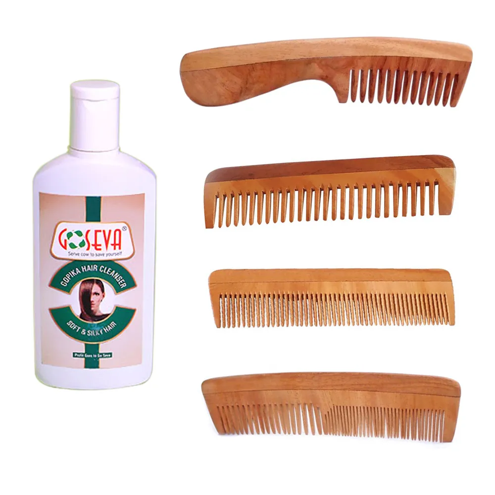 Gopika Hair Shampoo Cleanser + Neem Wood Comb