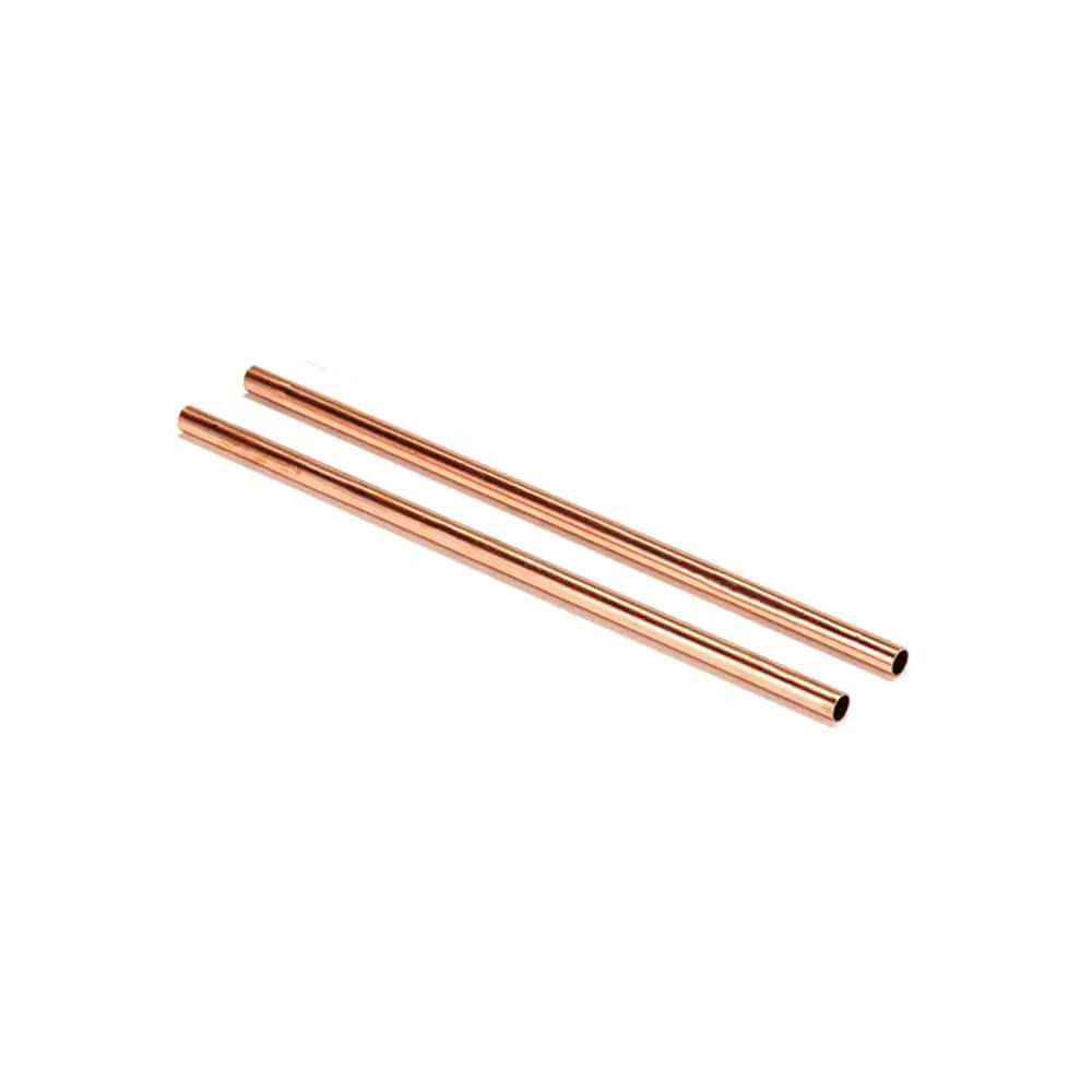 qPipe Copper Drinking Straws Set of 2