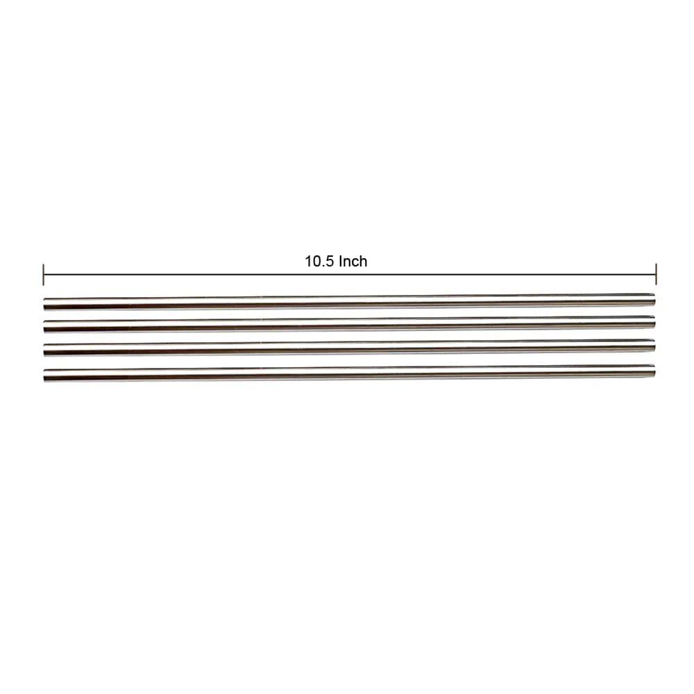 Stainless steel Reusable straws Straight Set of 4